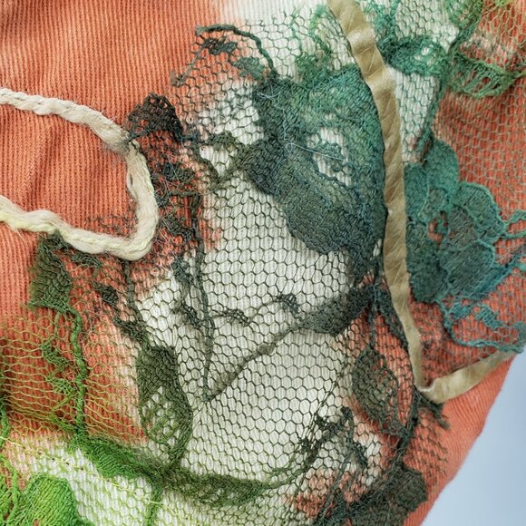 Vtg Chico's Embroidered Patchwork Jacket Size 12 Multicolor Lace Silk Artsy Boho - Picture 6 of 10